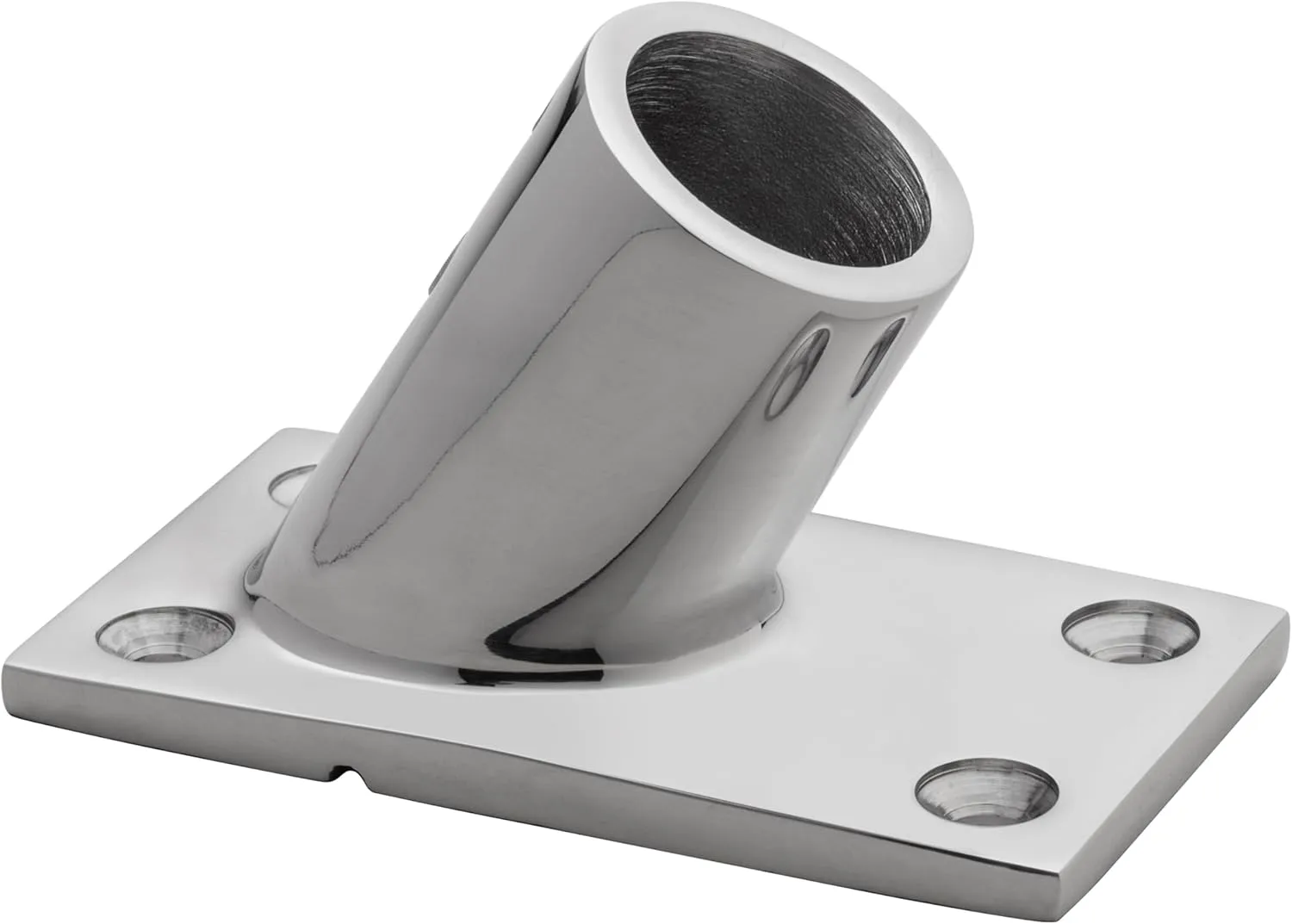 Whitecap 6042C 7/8" O.D. 60° Rectangle Base SS Rail Fitting