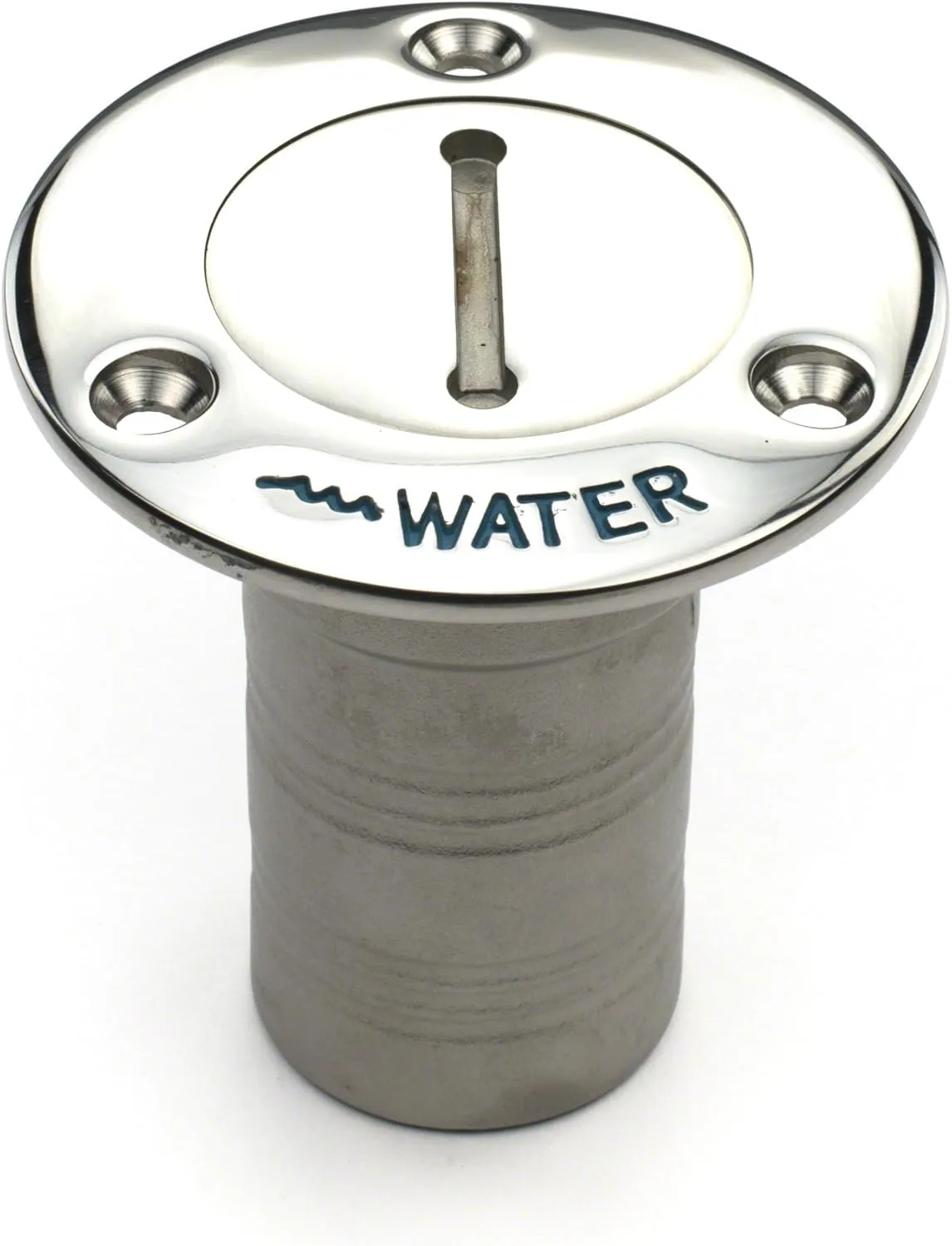 Whitecap 6125C Stainless Steel 90 Degree Hose Deck Fill with Key - Water, 1-1/2", Grey