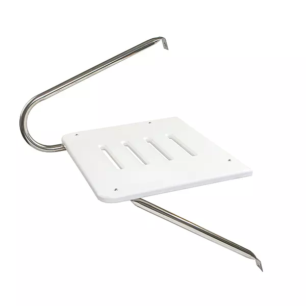 Whitecap 67900 Poly Swim Platform for Boats with Outboards - Single Rail, White
