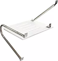 Whitecap 67900 Poly Swim Platform for Boats with Outboards - Single Rail, White