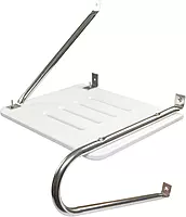 Whitecap 67900 Poly Swim Platform for Boats with Outboards - Single Rail, White