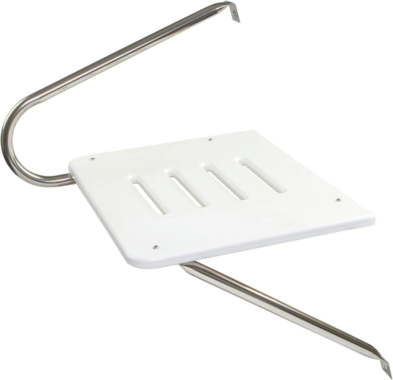 Whitecap 67900 Poly Swim Platform for Boats with Outboards - Single Rail, White