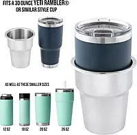 Whitecap Extra Large Stainless Steel Flush Cupholder