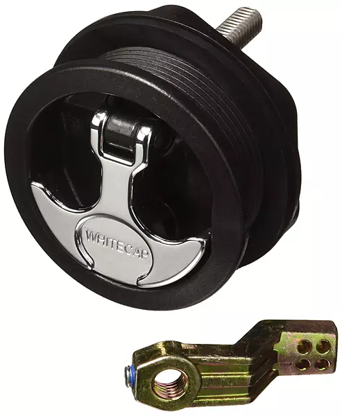 Whitecap T-Handle Latch - Chrome Plated Zamac/Black Nylon - No Lock - Freshwater Use Only