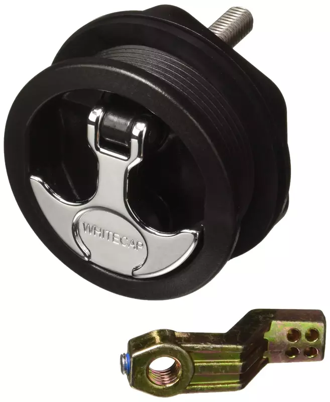 Whitecap T-Handle Latch - Chrome Plated Zamac/Black Nylon - No Lock - Freshwater Use Only
