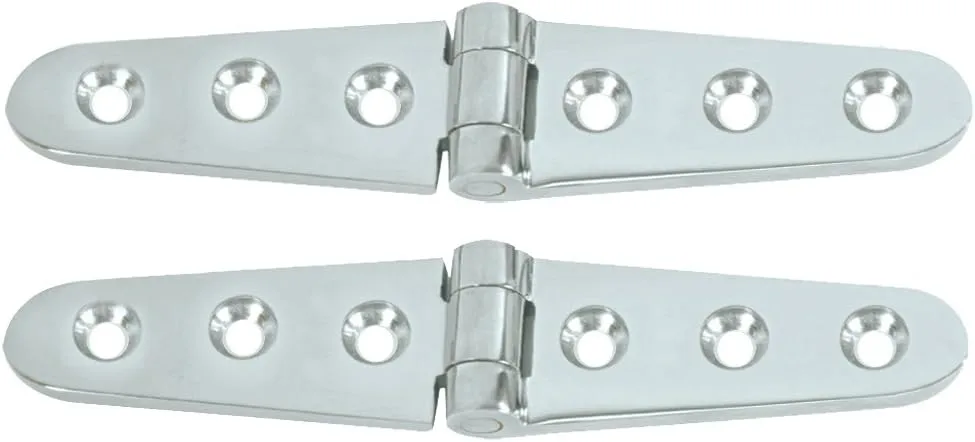 Whitecap S-0605C CP Brass Strap Hinge 6 in Pair