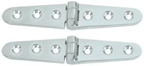 Whitecap S-0605C CP Brass Strap Hinge 6 in Pair