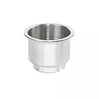 Whitecap Industries S-3511C Stainless Steel Flush Drink Holder - 3-7/8" Cutout, 2-1/4" to 3-1/8" Depth