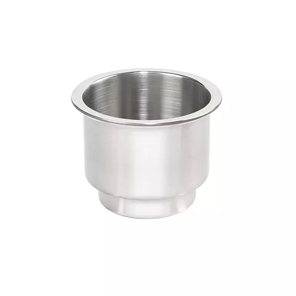 Whitecap Industries S-3511C Stainless Steel Flush Drink Holder - 3-7/8" Cutout, 2-1/4" to 3-1/8" Depth