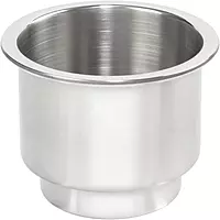 Whitecap Industries S-3511C Stainless Steel Flush Drink Holder - 3-7/8" Cutout, 2-1/4" to 3-1/8" Depth