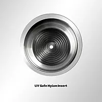 Whitecap Industries S-3511C Stainless Steel Flush Drink Holder - 3-7/8" Cutout, 2-1/4" to 3-1/8" Depth