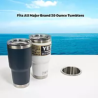 Whitecap Industries S-3511C Stainless Steel Flush Drink Holder - 3-7/8" Cutout, 2-1/4" to 3-1/8" Depth