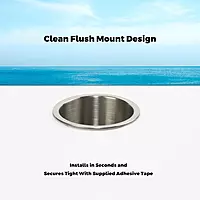 Whitecap Industries S-3511C Stainless Steel Flush Drink Holder - 3-7/8" Cutout, 2-1/4" to 3-1/8" Depth