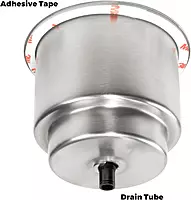 Whitecap Industries S-3511C Stainless Steel Flush Drink Holder - 3-7/8" Cutout, 2-1/4" to 3-1/8" Depth