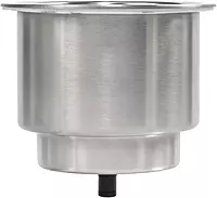 Whitecap Industries S-3511C Stainless Steel Flush Drink Holder - 3-7/8" Cutout, 2-1/4" to 3-1/8" Depth