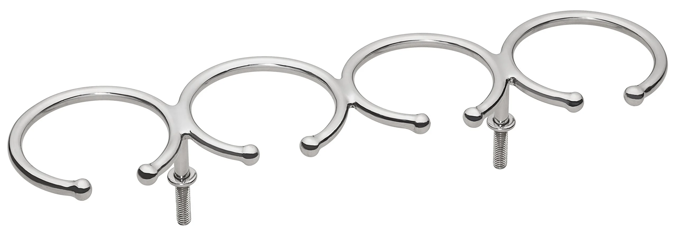 Whitecap Hardware S-3515P, Top Mount Ring Cup Holder- Stud Mount (4 Drink), 304 SS