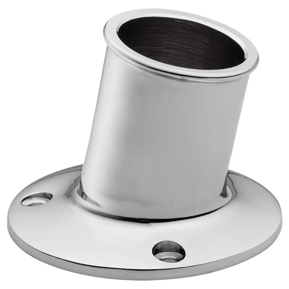 Whitecap S-5003C Flagpole Socket, 1-1/4" ID, CP/Brass