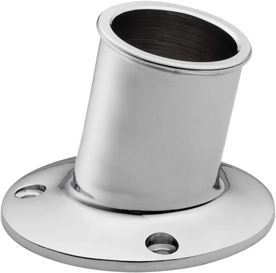 Whitecap S-5003C Flagpole Socket, 1-1/4" ID, CP/Brass