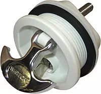 Whitecap T-Handle Latch - Chrome Plated Zamac/White Nylon - Locking - Freshwater Use Only