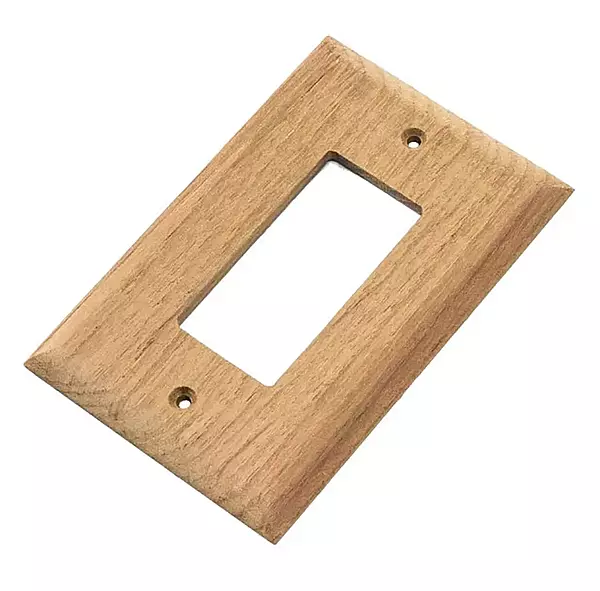 Whitecap Teak Ground Fault Outlet Cover/Receptacle Plate