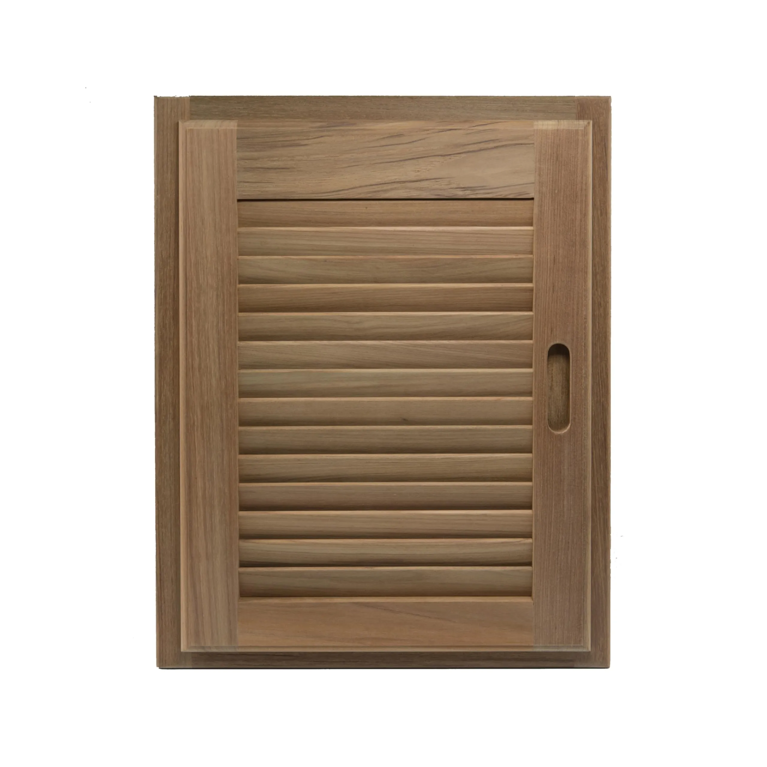 Whitecap 60724 Teak Louvered Door and Frame - 15" x 20", Right Hand Opening