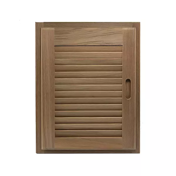 Whitecap 60724 Teak Louvered Door and Frame - 15" x 20", Right Hand Opening