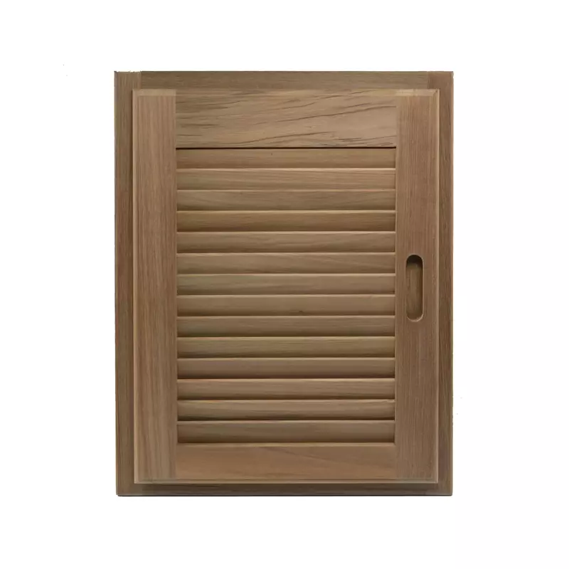 Whitecap 60724 Teak Louvered Door and Frame - 15" x 20", Right Hand Opening
