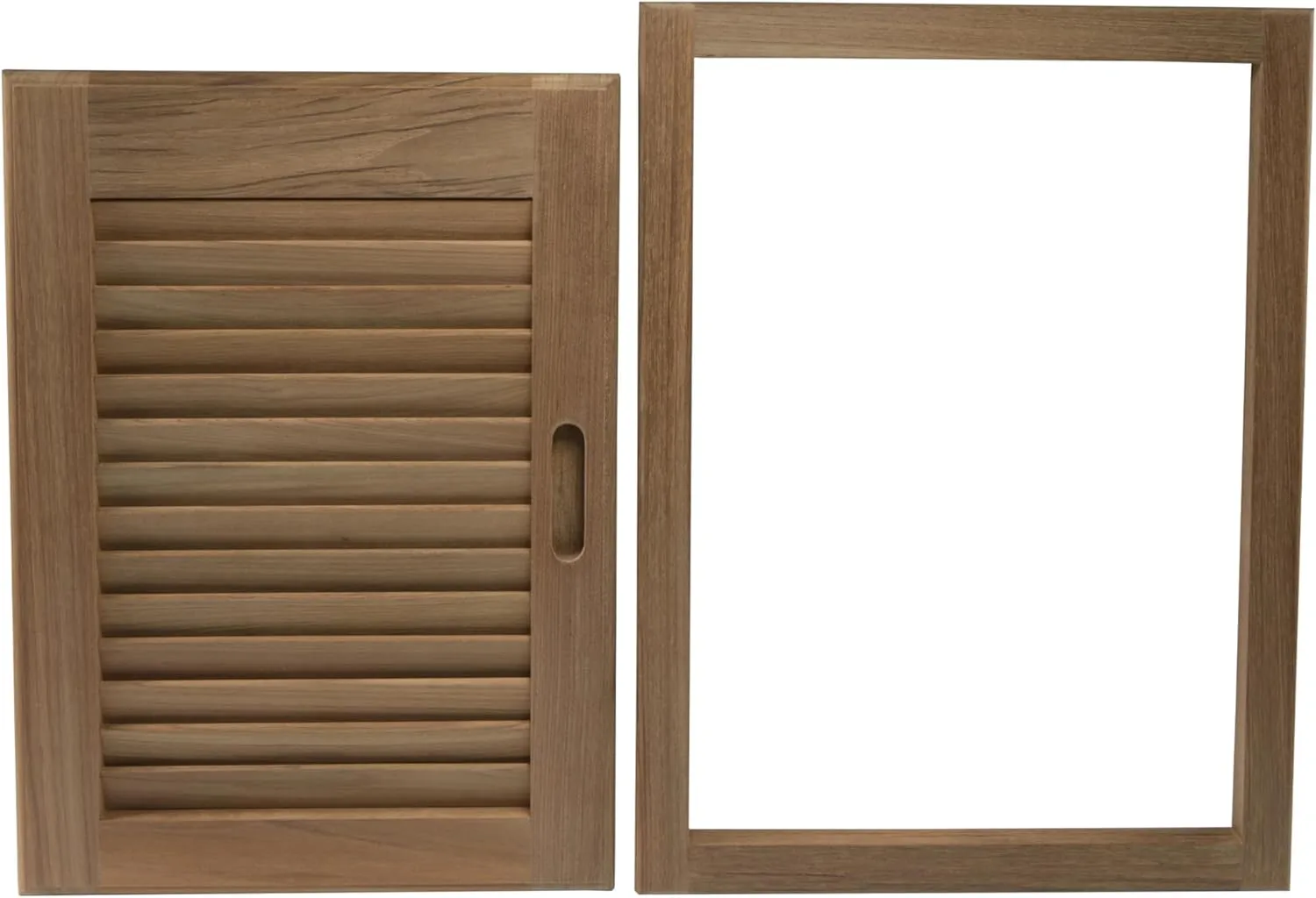 Whitecap 60724 Teak Louvered Door and Frame - 15" x 20", Right Hand Opening