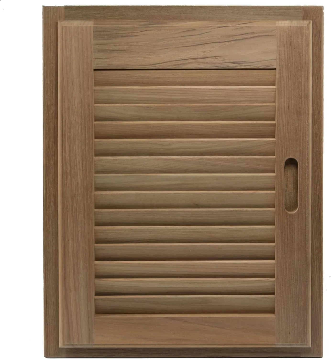 Whitecap 60724 Teak Louvered Door and Frame - 15" x 20", Right Hand Opening