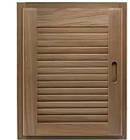 Whitecap 60724 Teak Louvered Door and Frame - 15" x 20", Right Hand Opening