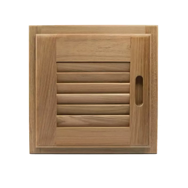 Whitecap 60720 Teak Louvered Door and Frame Righthand Opening, 12 x 12"
