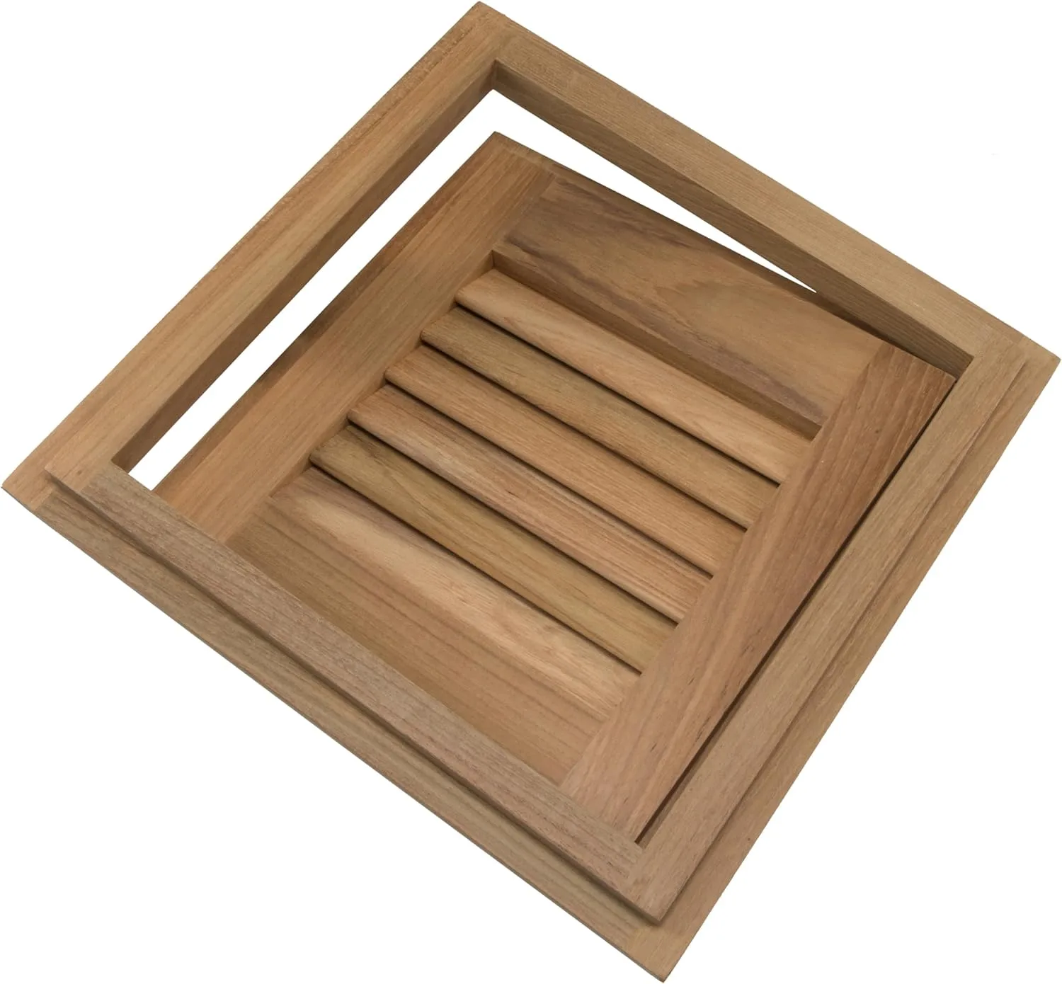 Whitecap 60720 Teak Louvered Door and Frame Righthand Opening, 12 x 12"
