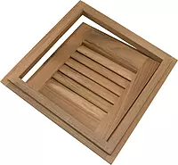 Whitecap 60720 Teak Louvered Door and Frame Righthand Opening, 12 x 12"