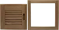 Whitecap 60720 Teak Louvered Door and Frame Righthand Opening, 12 x 12"