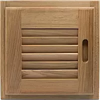 Whitecap 60720 Teak Louvered Door and Frame Righthand Opening, 12 x 12"