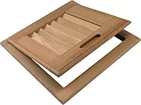 Whitecap 60720 Teak Louvered Door and Frame Righthand Opening, 12 x 12"