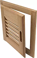 Whitecap 60720 Teak Louvered Door and Frame Righthand Opening, 12 x 12"