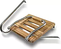 Whitecap Teak Swim Platform with Ladder for Outboard Motors - Model 60902