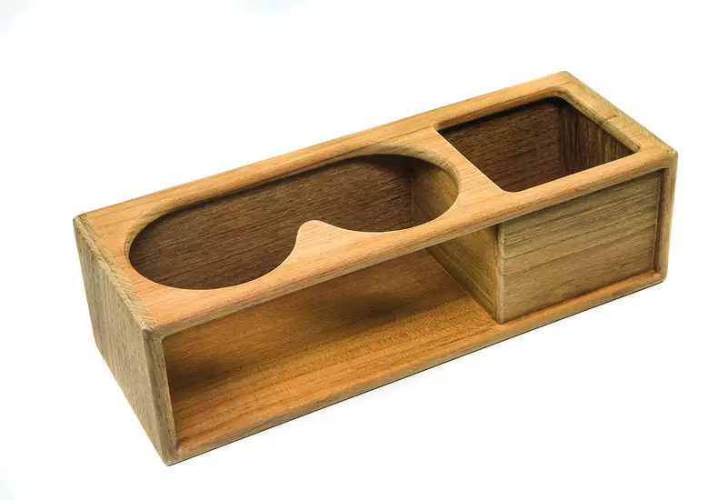 Whitecap 62616 Teak Two Insulated Drink/Binocular Rack with Tray, Brown