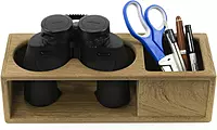 Whitecap 62616 Teak Two Insulated Drink/Binocular Rack with Tray, Brown