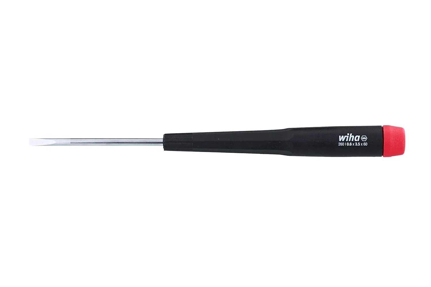 Wiha 26035 Slotted Precision Screwdriver, 3.5mm (9/64) x 60mm, 6.7" OAL