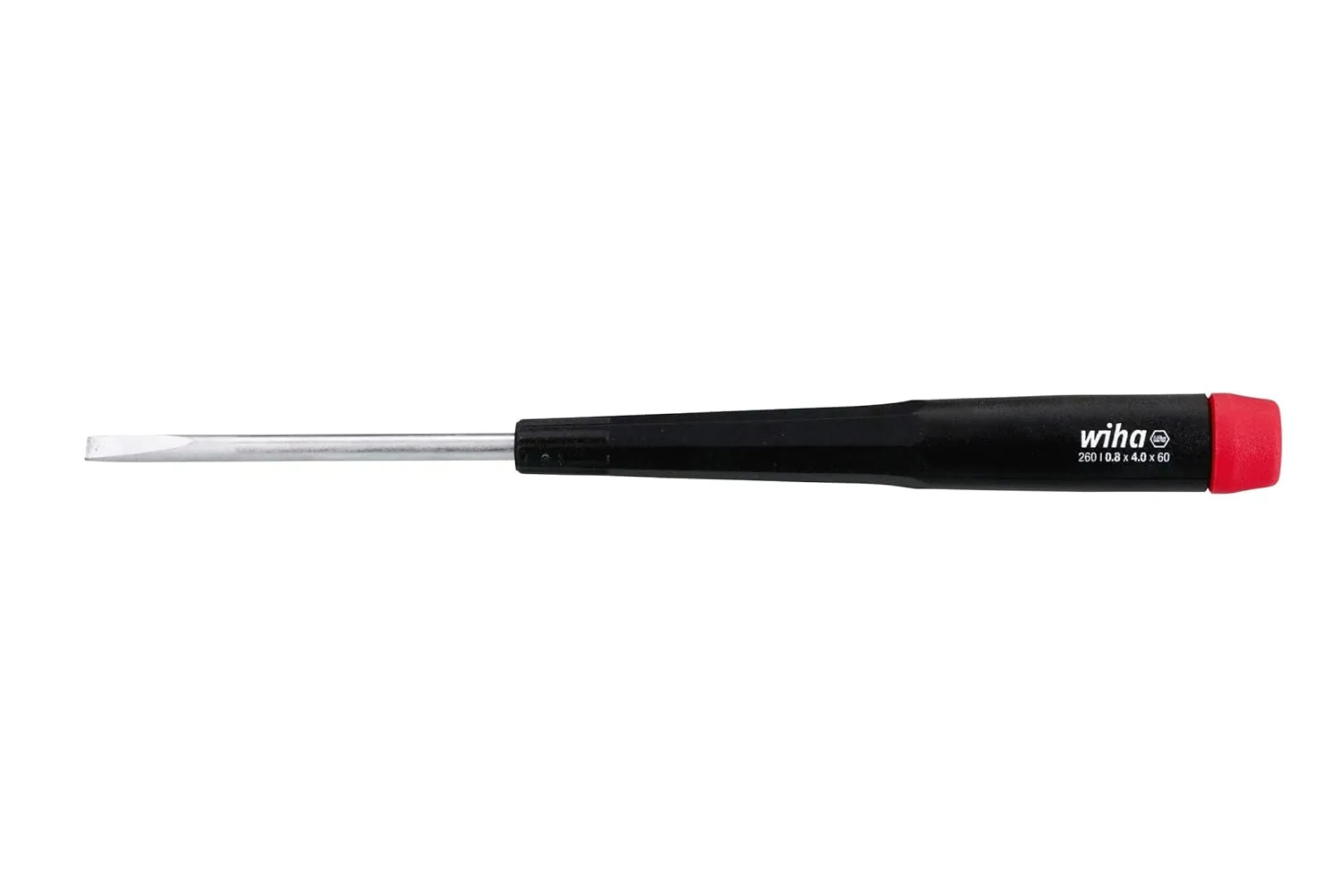 Wiha 26040 Slotted Screwdriver with Precision Handle, 4.0 x 60mm