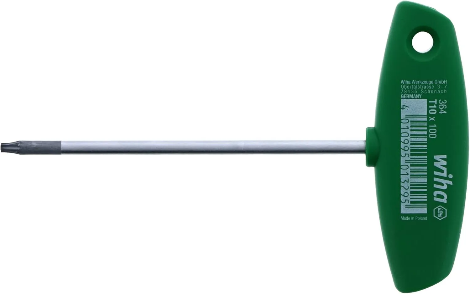 Wiha 36410 Torx T-Handle Ergo Grip, T10 x 100mm