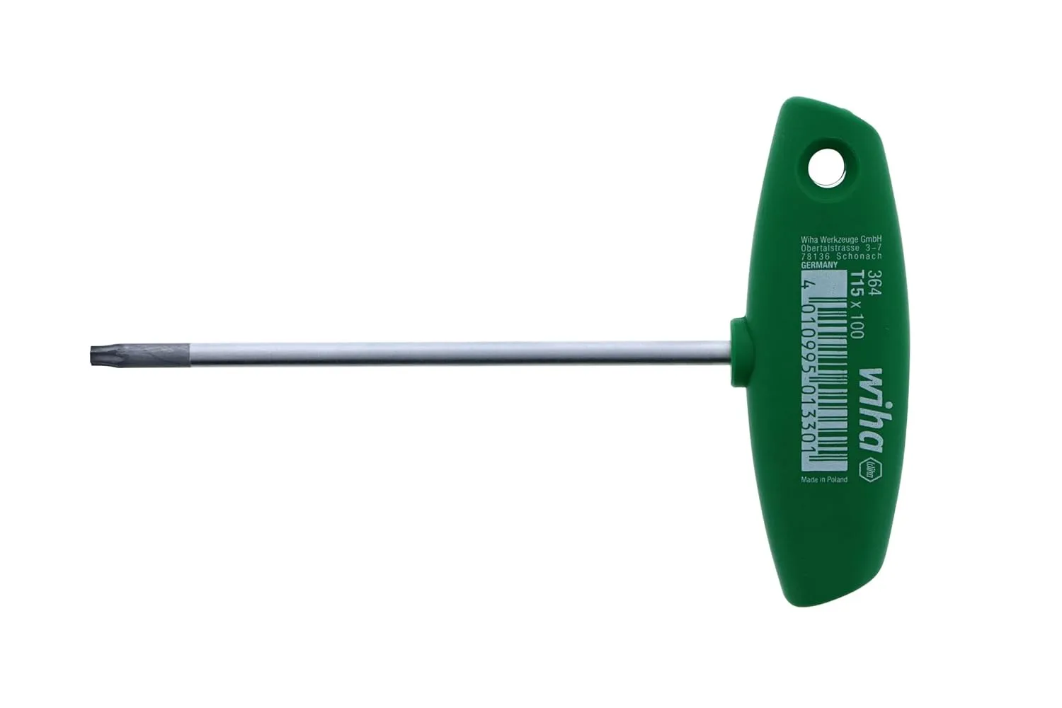 Wiha 36415 Torx T-Handle Ergo Grip, T15 x 100mm