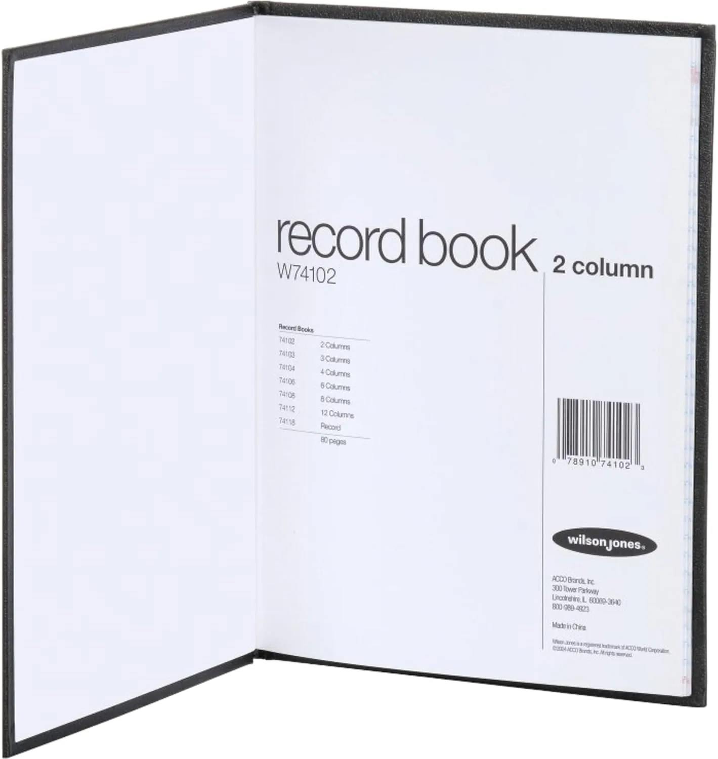 Wilson Jones Hardbound Accounting Journal, 9.25 x 7 Inches, 2 Columns, 80 Pages