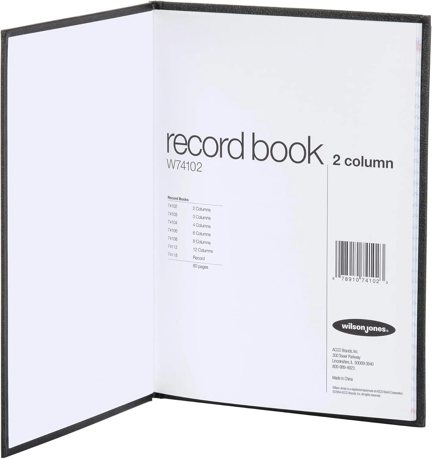 Wilson Jones Hardbound Accounting Journal, 9.25 x 7 Inches, 2 Columns, 80 Pages
