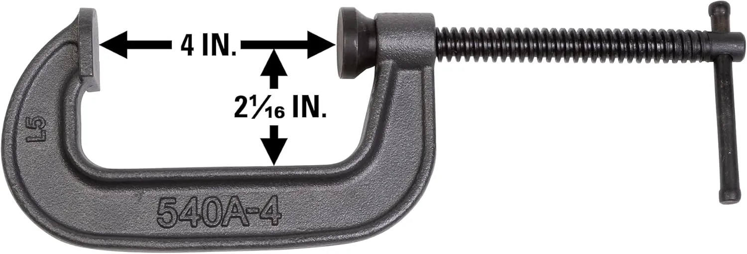 Wilton C-Clamp, 4" Opening, 2-1/16" Throat, 2150 Lbs. Clamping Force (Model 540A-4)
