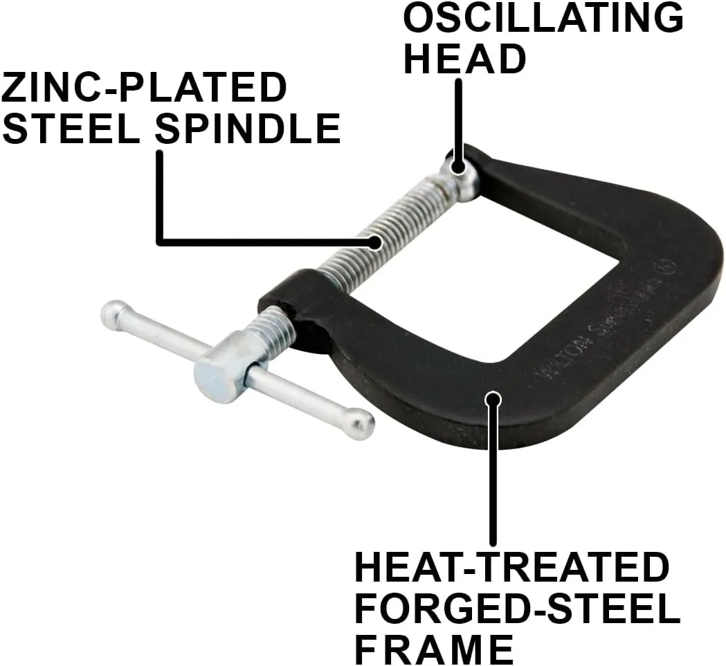Wilton Super-Junior C-Clamp, 1-1/4" Opening, 1-1/4" Throat, 800 Lbs. Clamping Force (Model 52)