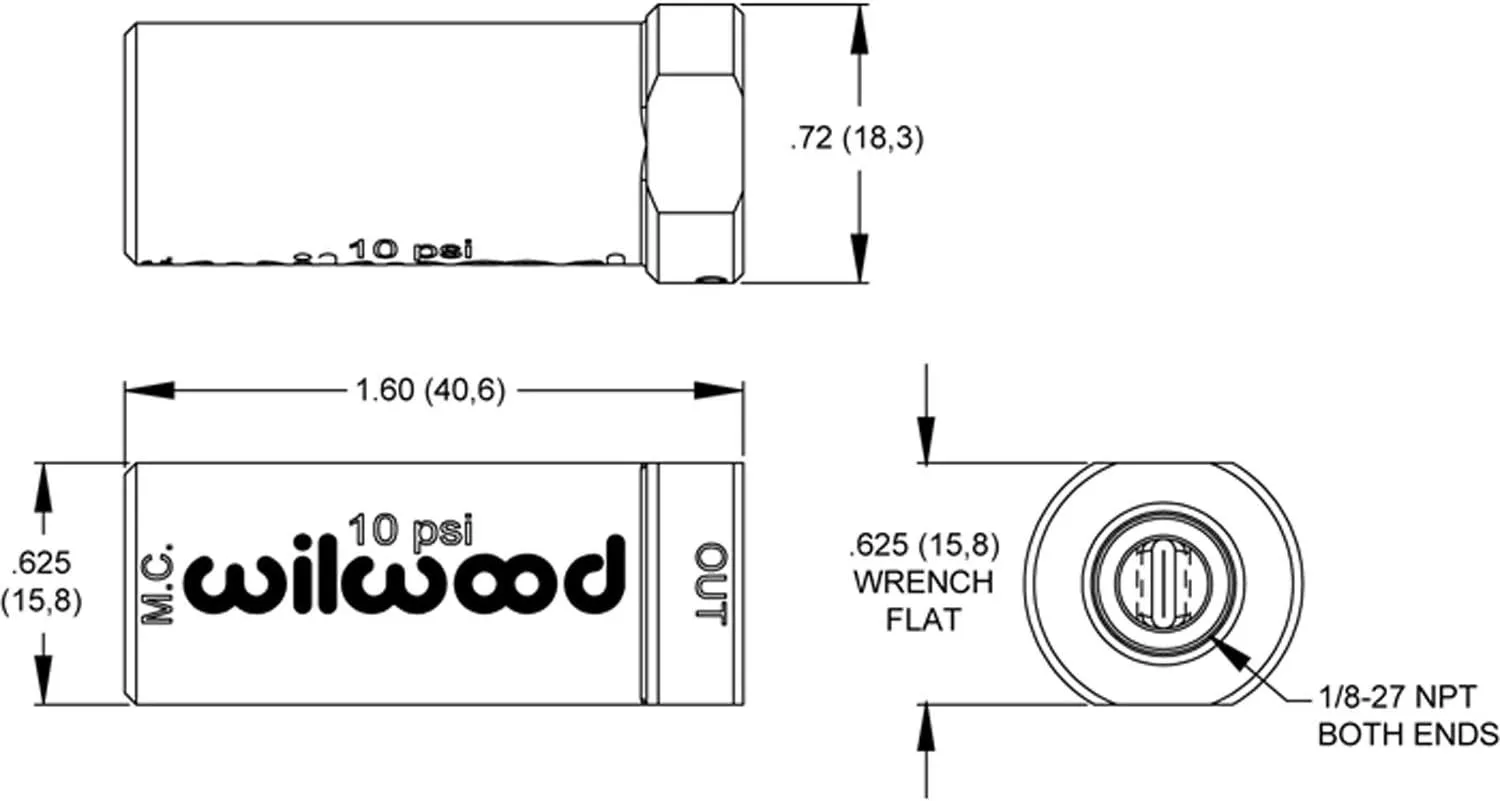 Wilwood 260-13784 10lb Residual Pressure Valve Kit with Fittings, Red