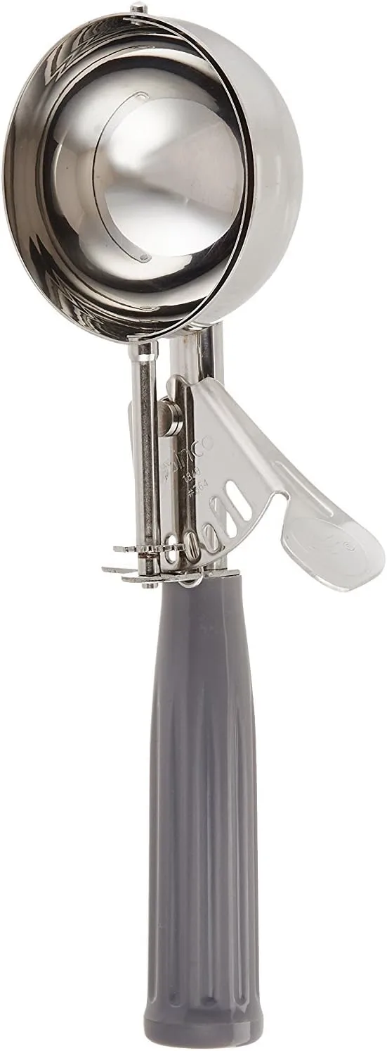 Winco ICD Stainless Steel Ice Cream Disher with Spring Release, Size 8, 4 oz Capacity, Gray